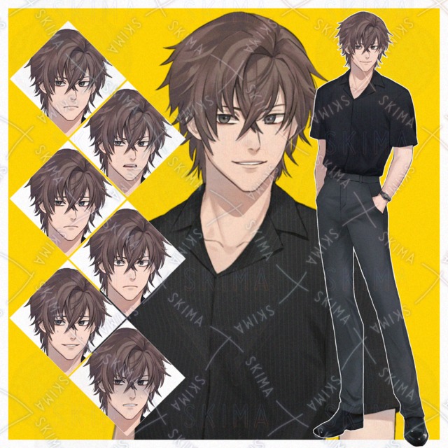 茶髪の男性【表情8種】