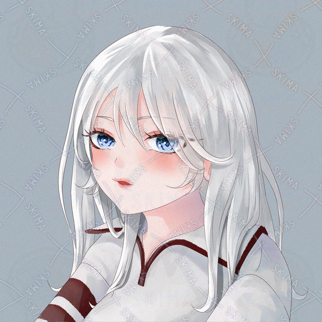 透明感のある銀髪の少女