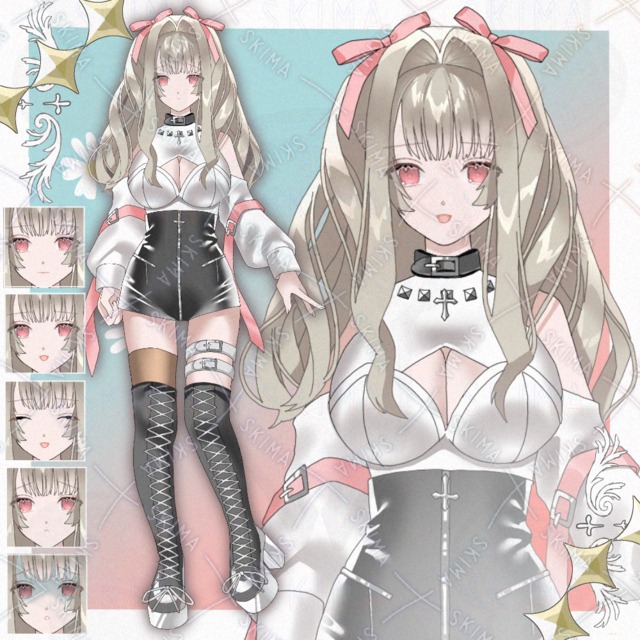 [SALE]ベージュ髪の女の子(表情5種)