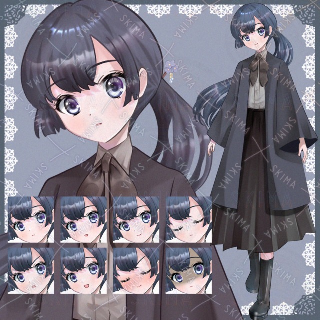 和モード系の女の子　表情8種