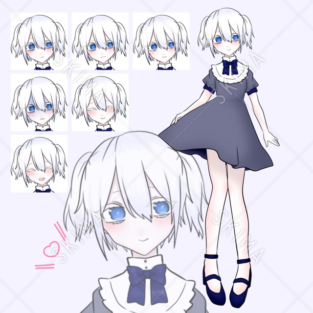 少女立ち絵【表情六種類】