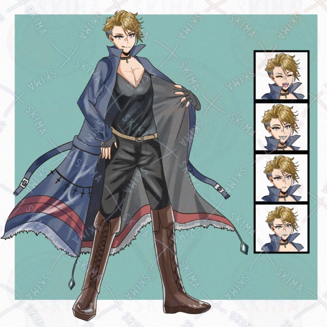 金髪のコートの男性