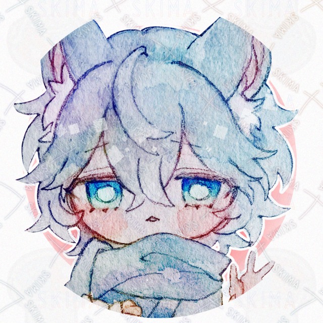 アナログ透明水彩オリジナル　ケモノの少年