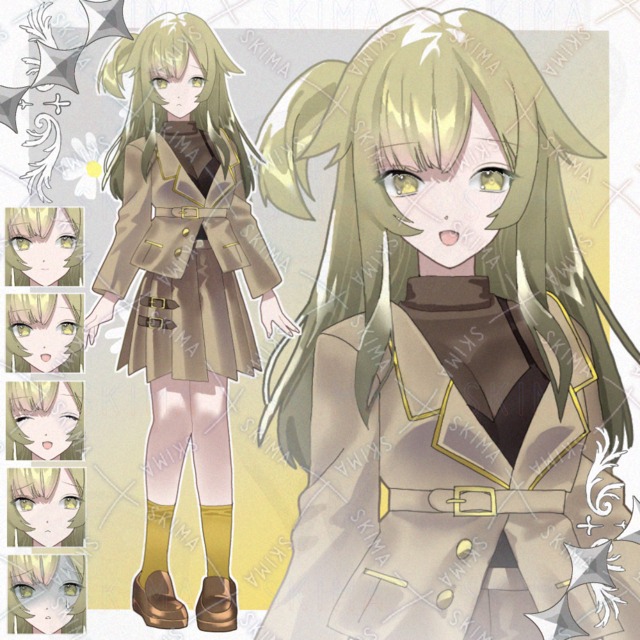 [SALE]ジャケットを着た女の子(表情5種)