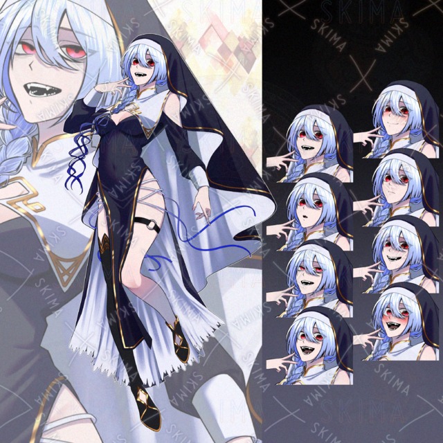 シスターらしかぬ表情のシスター 女の子 全身立ち絵/表情差分8種