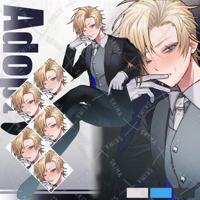 金髪の男性【表情6種】