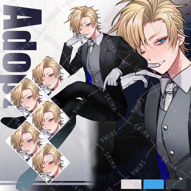 金髪の男性【表情6種】