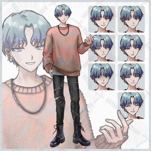 チャラそうな青髪パーマの男