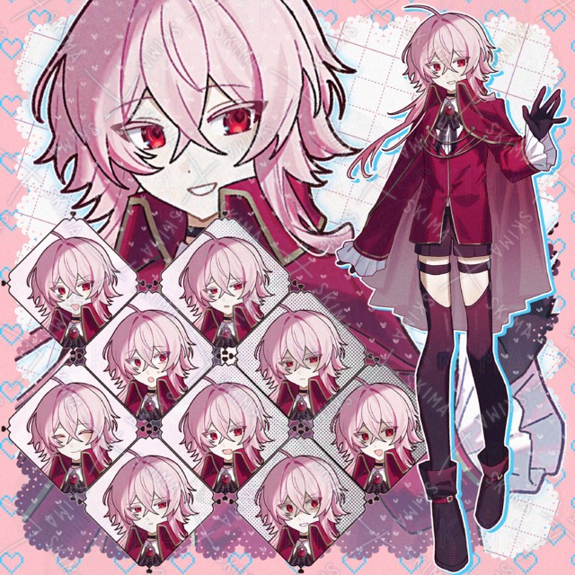 【Adopt】ピンク髪っ子 表情10種