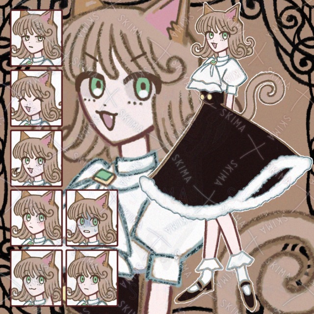 猫の女の子【表情7種】