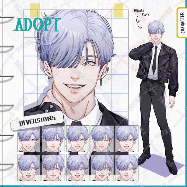 【表情10種】革ジャンを着た男性