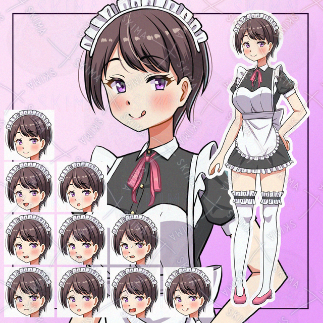 表情10種　メイドの女の子