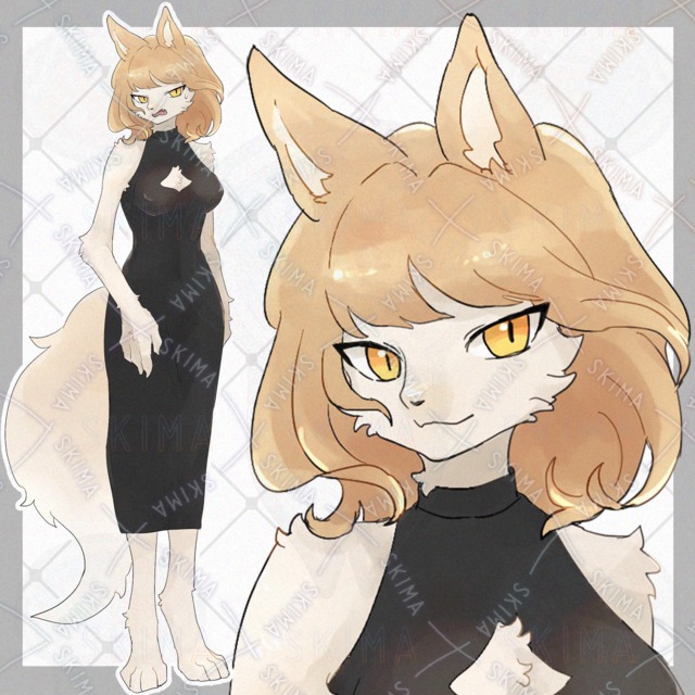 狐の獣人お姉さん【表情8種類】