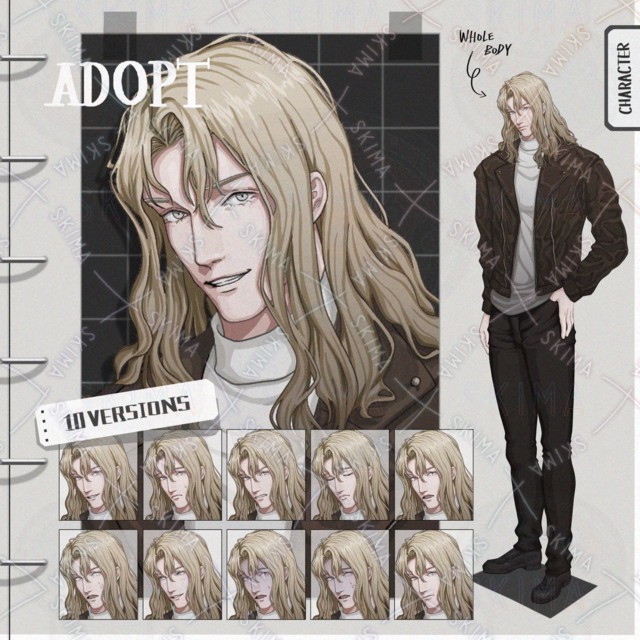 【表情10種】革ジャンを着た男性