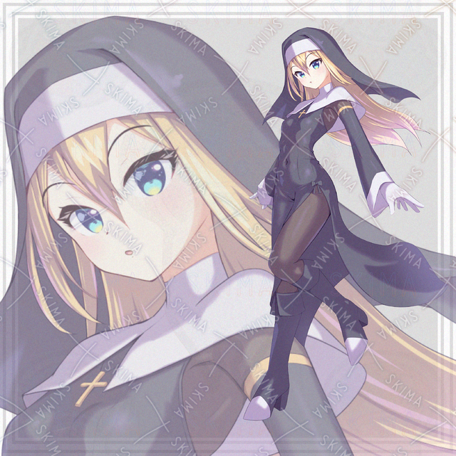 【表情10種】修道服の女の子