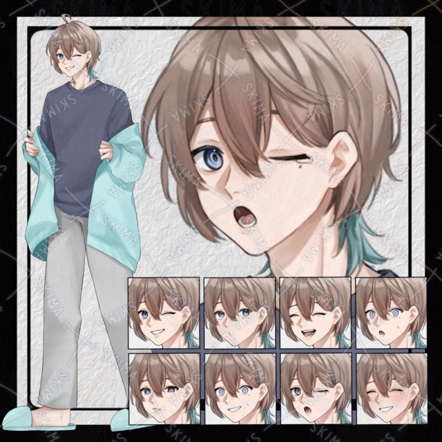 【SALE】部屋着ウルフの男性【表情差分8種】