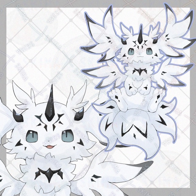 白黒ケモ【表情9種類】