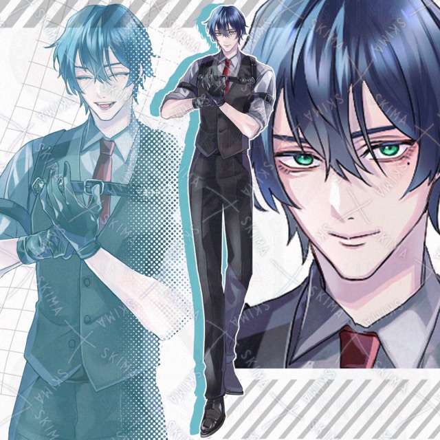 黒手袋/スーツベスト【表情10種】