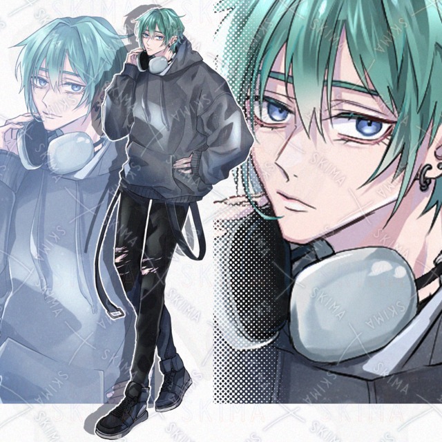 ヘッドホン/私服キャラ【表情10種】