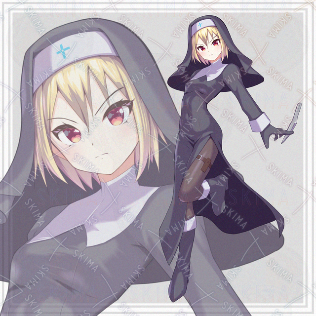 【表情10種】武闘派シスター