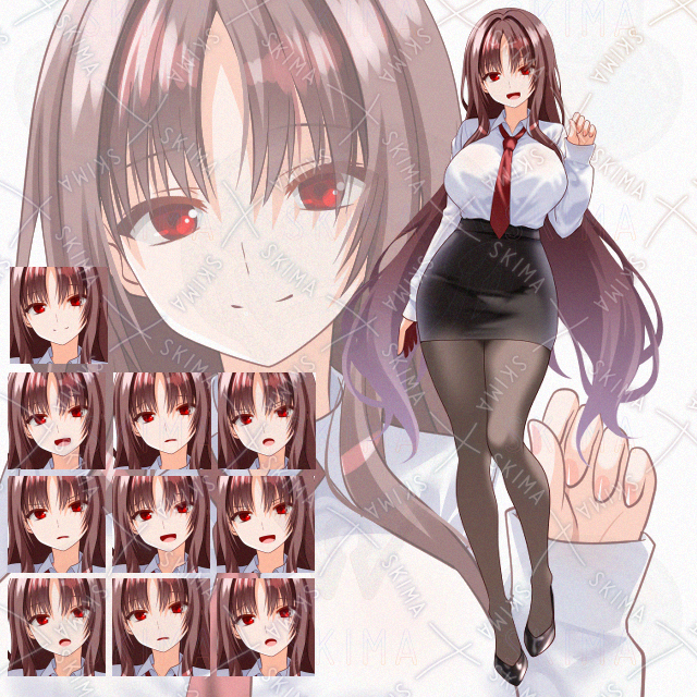 【表情10種】ミニスカタイツ女性