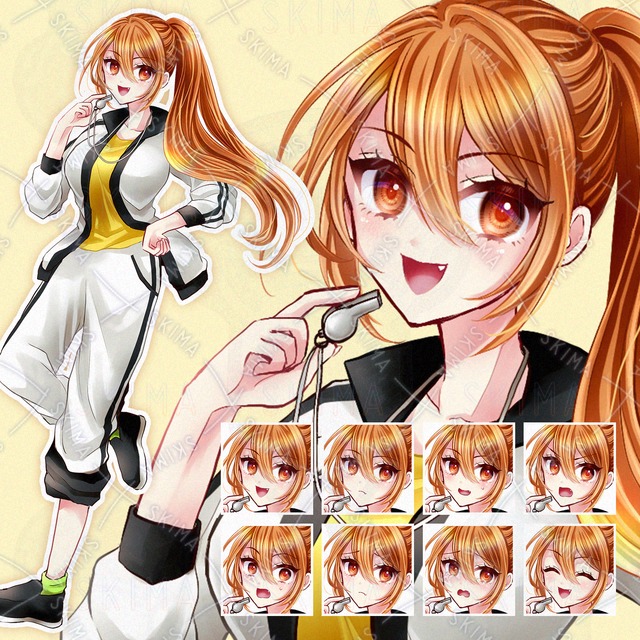 ジャージを着た女性【Adopt/表情8種】