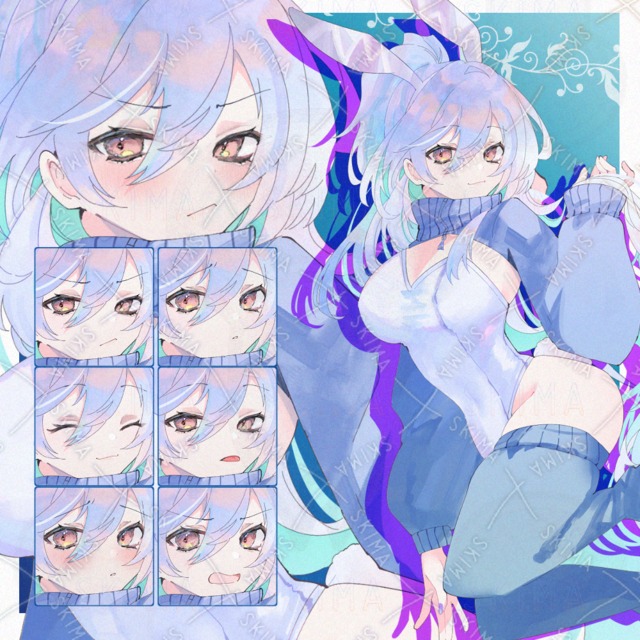 表情8種_ジャージバニー全身_adopt21