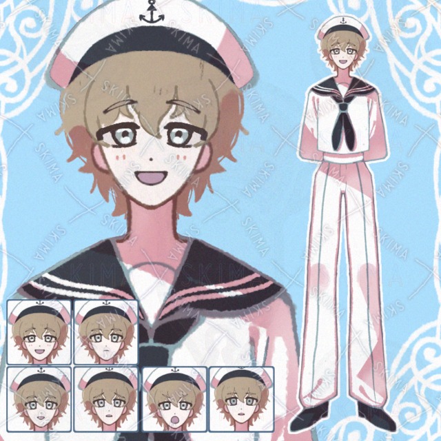 水兵服を着た男の子【表情6種】