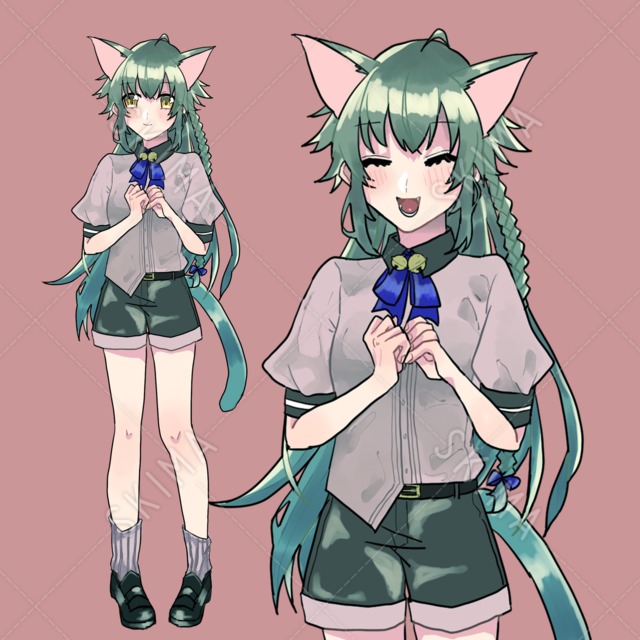 【猫耳の女の子】(表情5種)