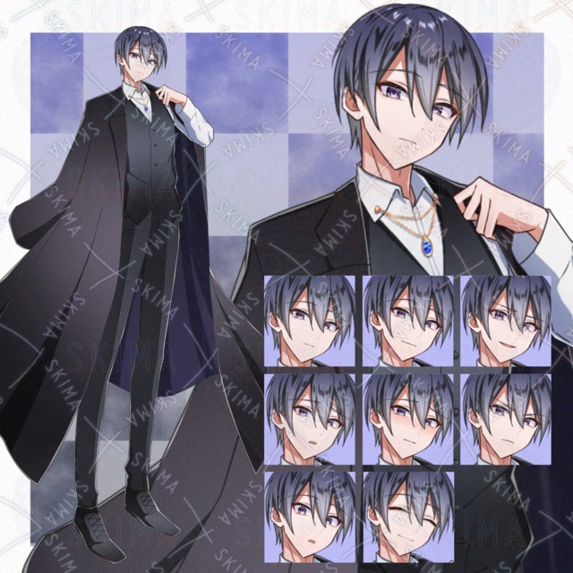 表情差分8枚　男性キャラ　立ち絵