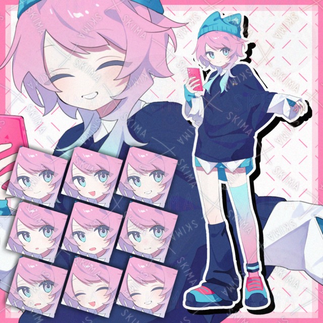 【adopt】少女キャラクター立ち絵【表情差分9種】