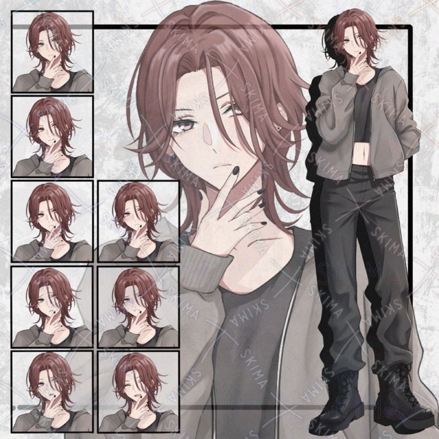 中性的な女性立ち絵　表情8種