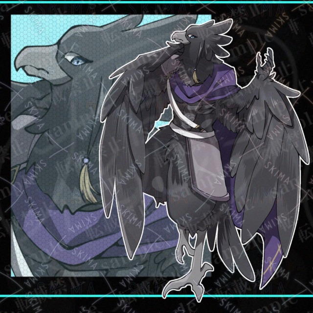 鳥人の男性【表情差分あり】