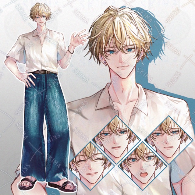 【最終SALE】金髪青眼男性【表情差分7種】