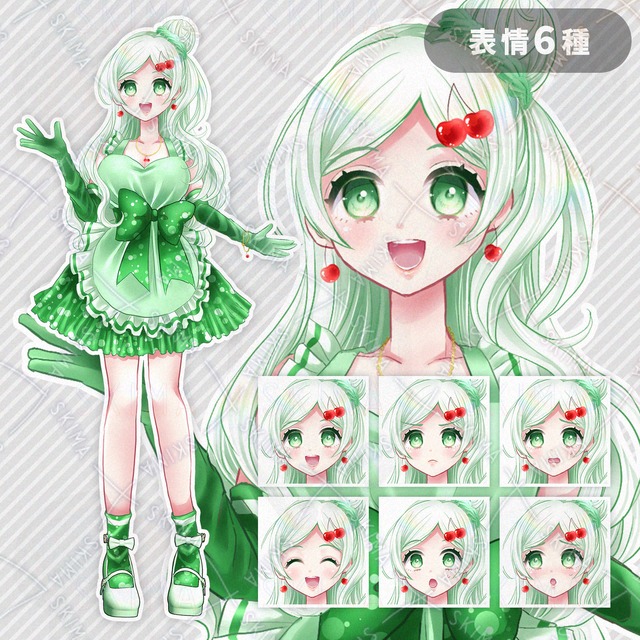 【SALE】クリームソーダな女の子【Adopt/表情6種】