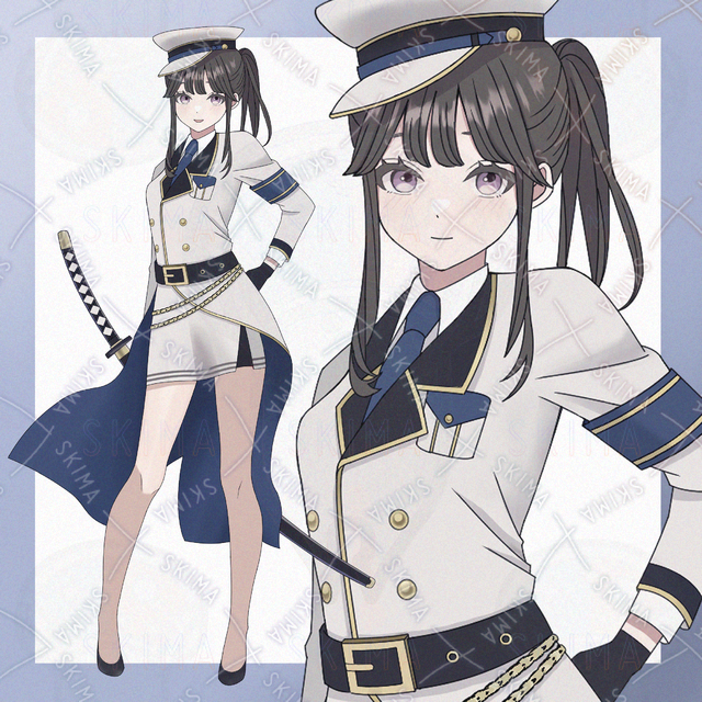 軍服を着た女の子【表情5種】