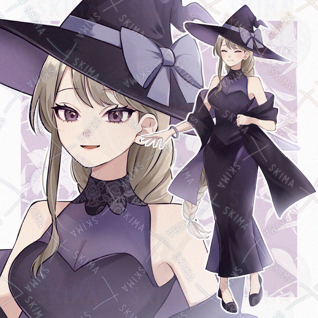 ※お値下げ 三つ編みロングの魔女【立ち絵 表情5種類】