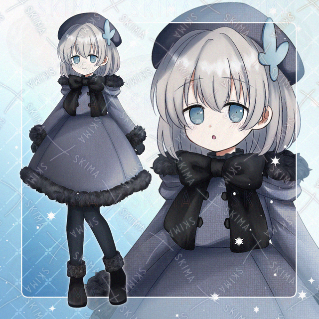 【表情5種】冬の装いの女の子