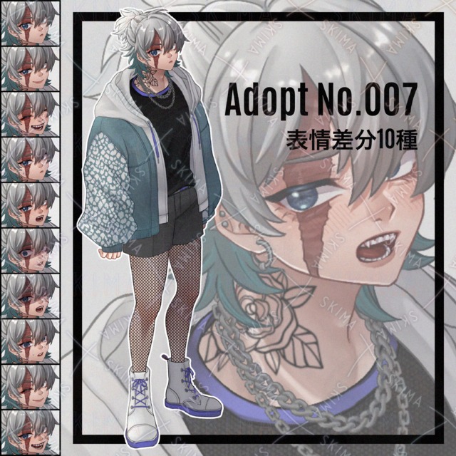 パーカーの青年【表情差分10種】