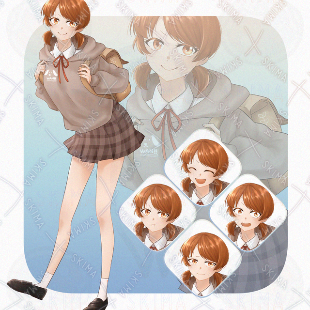 【表情5種】バードテールの女子高生