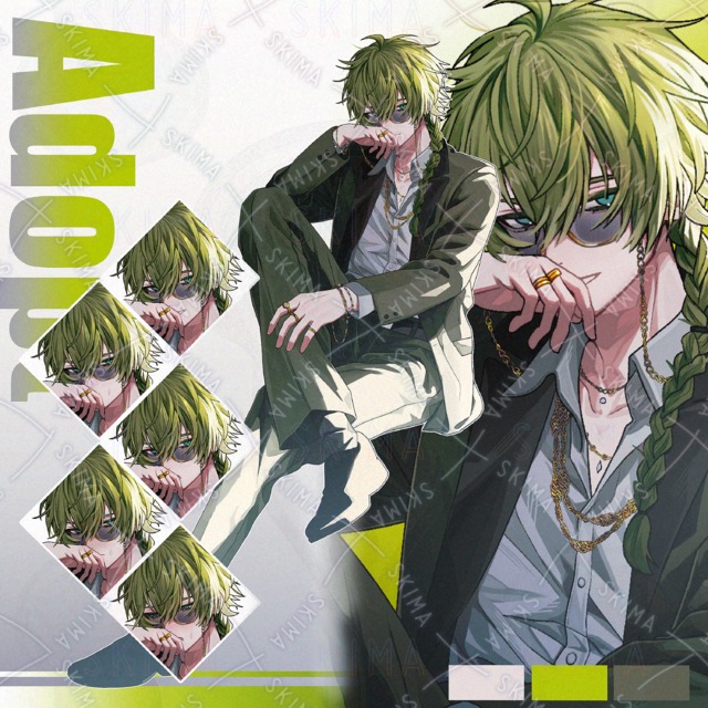 緑髪の男性【表情6種】