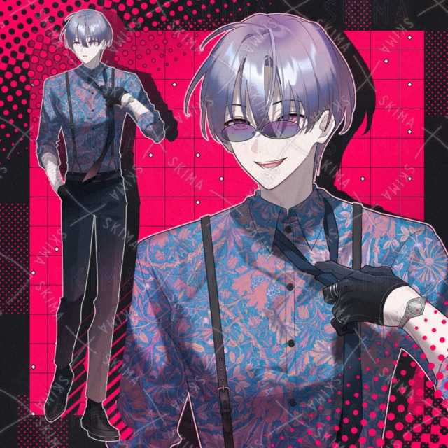 男性(表情5種＋眼鏡)