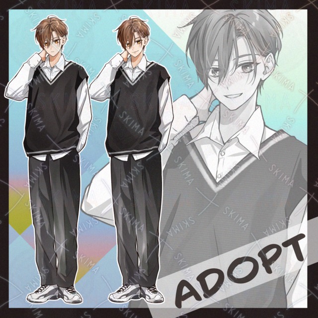 シンプルコーデの男性【表情差6種】