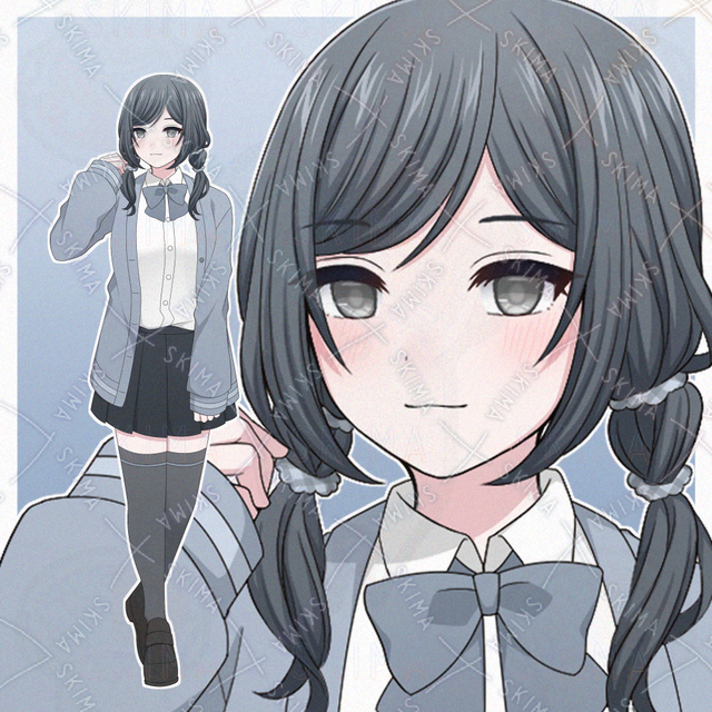 カーディガンを着た女子学生【表情差分10種】