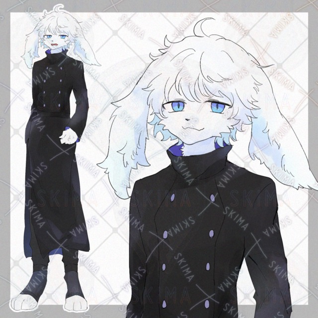 たれ耳兎の獣人【表情8種類】