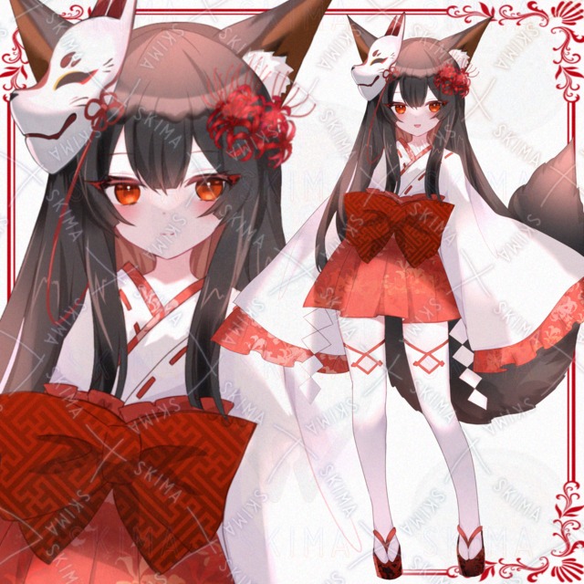 ◆ミステリアスな黒狐巫女（表情5種）