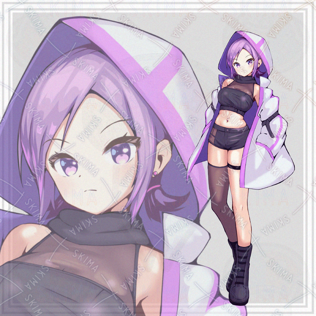 【表情10種】サイバーパンクなくのいち