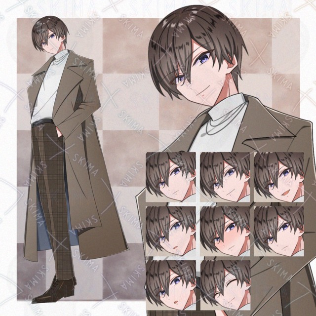 表情差分8枚　男性キャラ　立ち絵