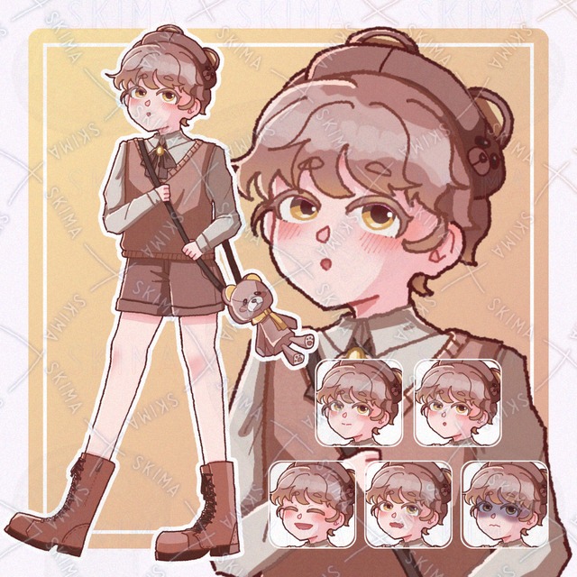 【年末SALE】くまちゃん少年【表情5種類】