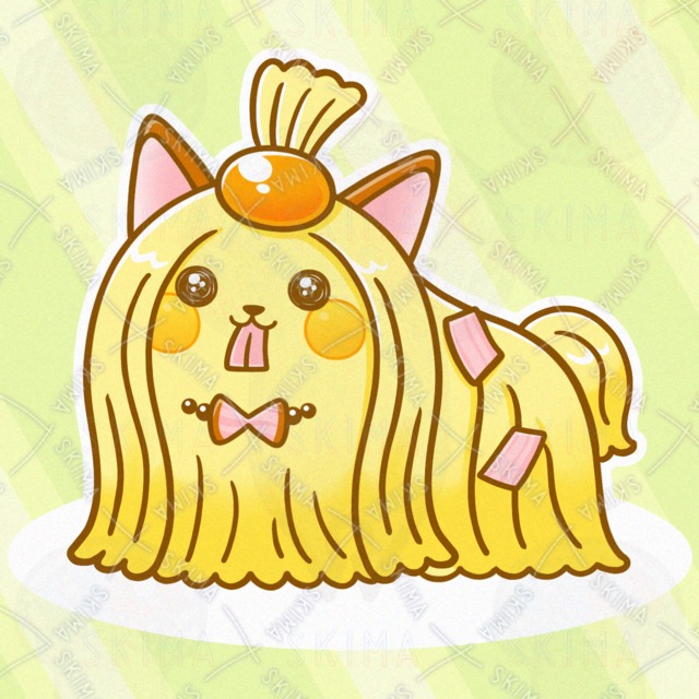 カルボナーラモチーフのヨークシャーテリア